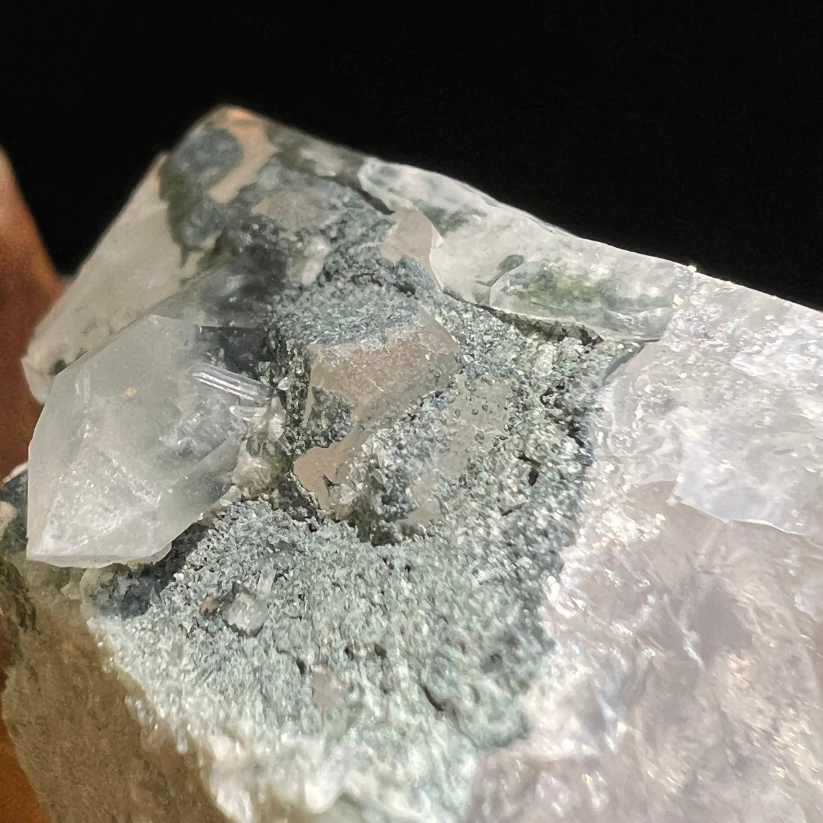 Phenacite Crystals in Matrix from Colorado #71-Moldavite Life
