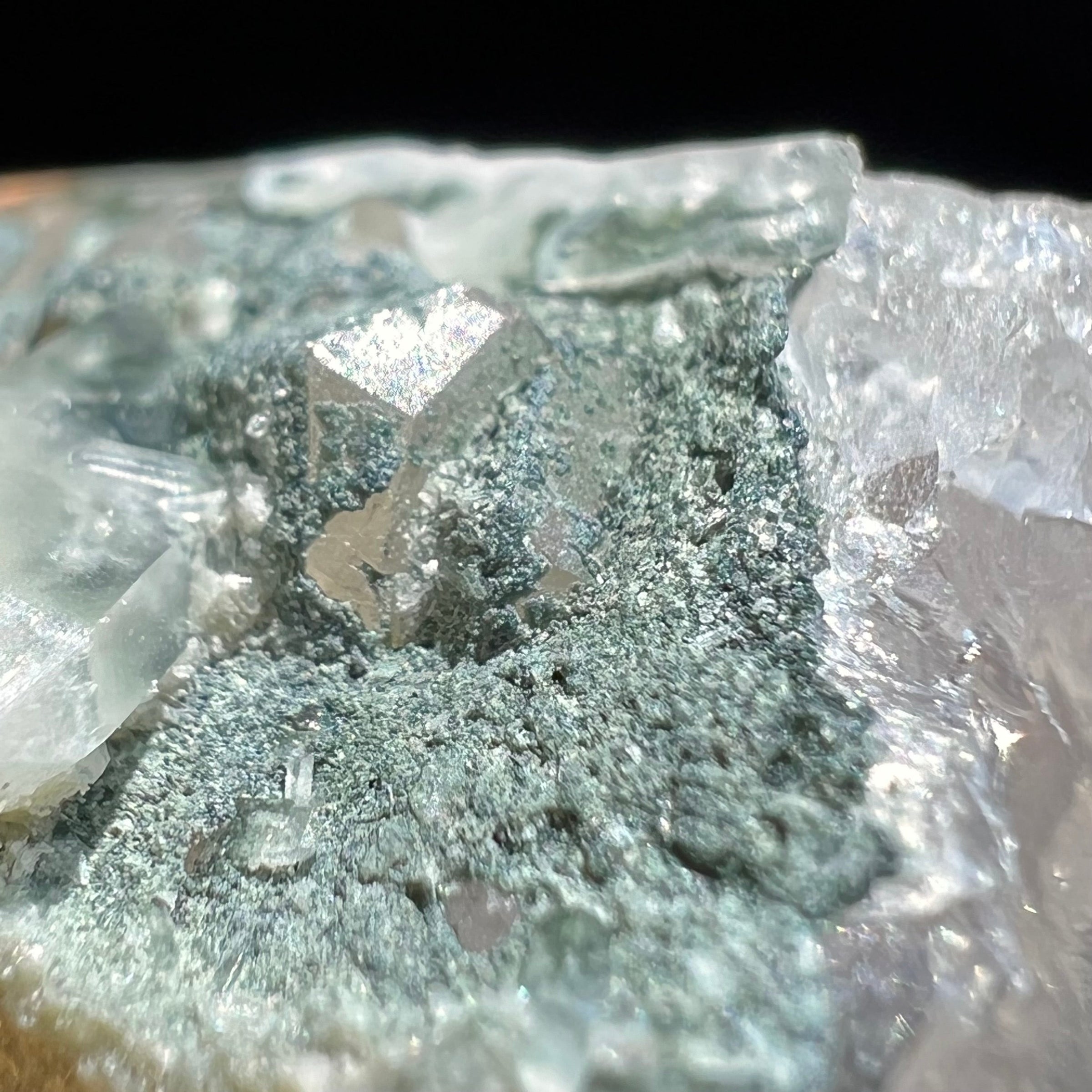 Phenacite Crystals in Matrix from Colorado #71-Moldavite Life