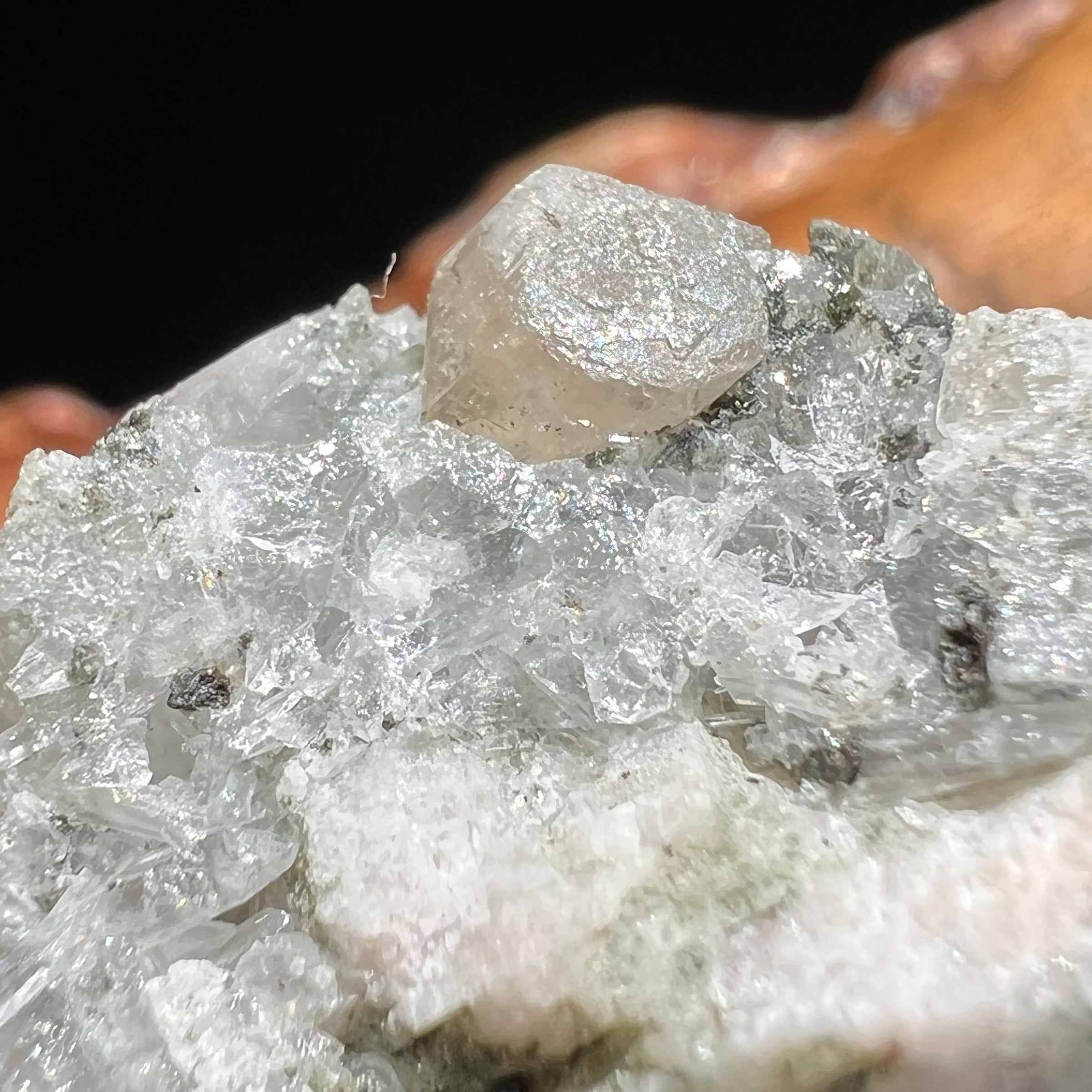 Phenacite Crystals in Matrix from Colorado #78-Moldavite Life