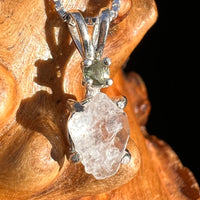 Phenacite & Faceted Moldavite Necklace Sterling #3939-Moldavite Life