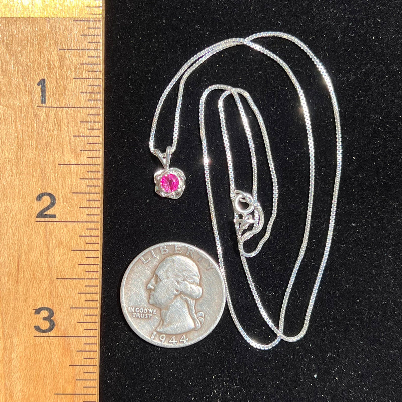 Pink Sapphire Rose Necklace Sterling Silver #1-Moldavite Life