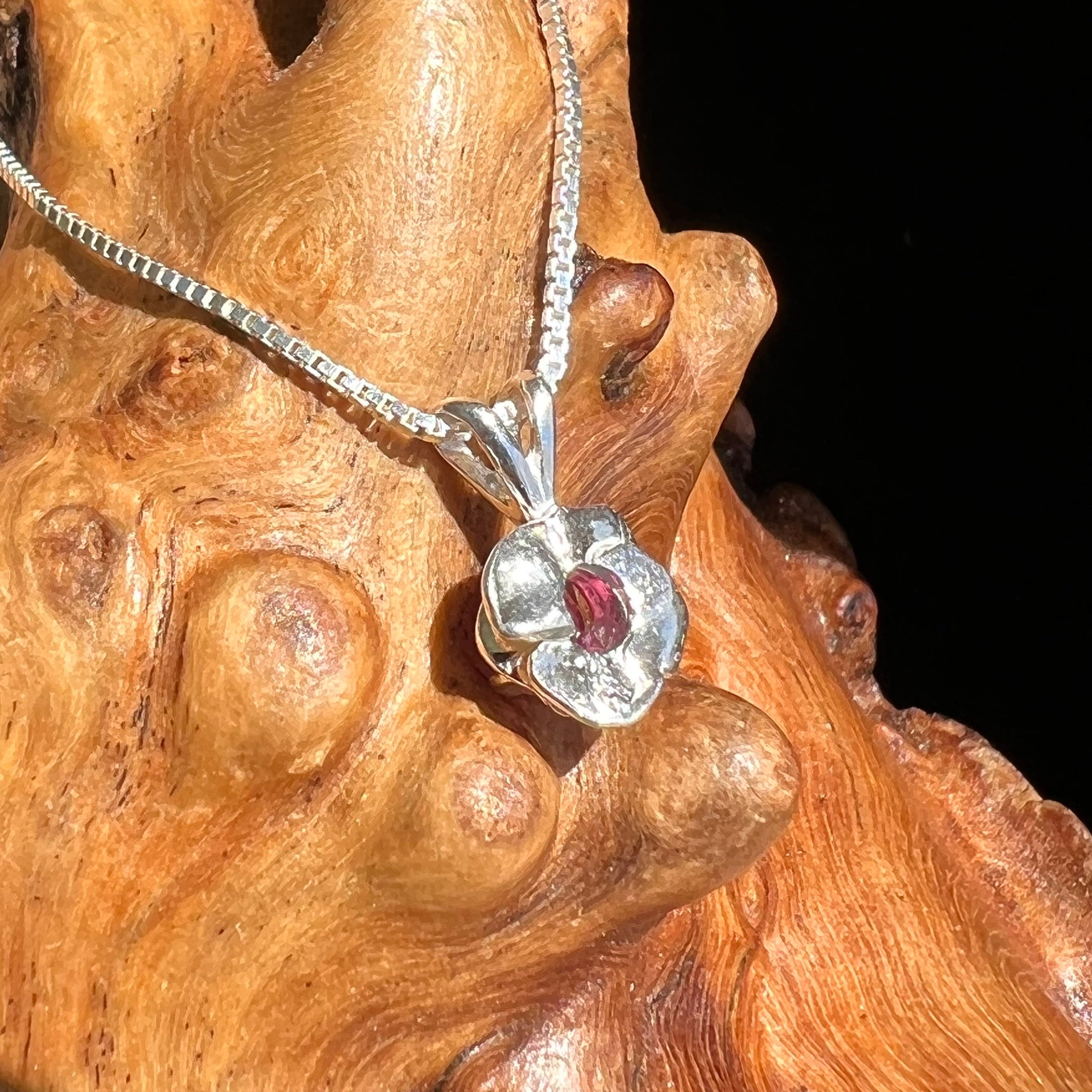 Pink Sapphire Rose Necklace Sterling Silver #2-Moldavite Life