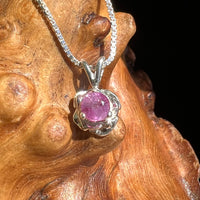 Pink Sapphire Rose Necklace Sterling Silver #3-Moldavite Life