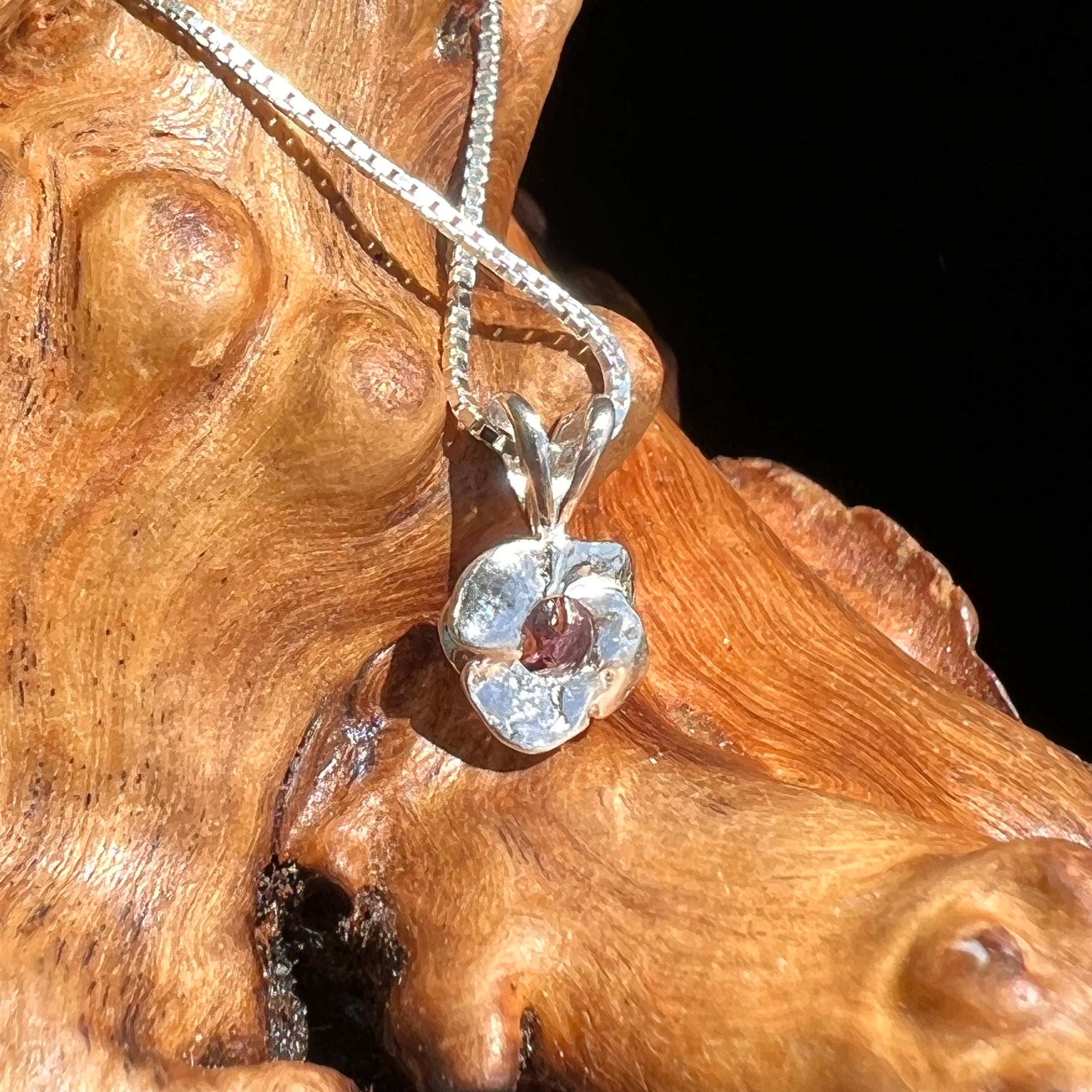 Pink Sapphire Rose Necklace Sterling Silver #4-Moldavite Life
