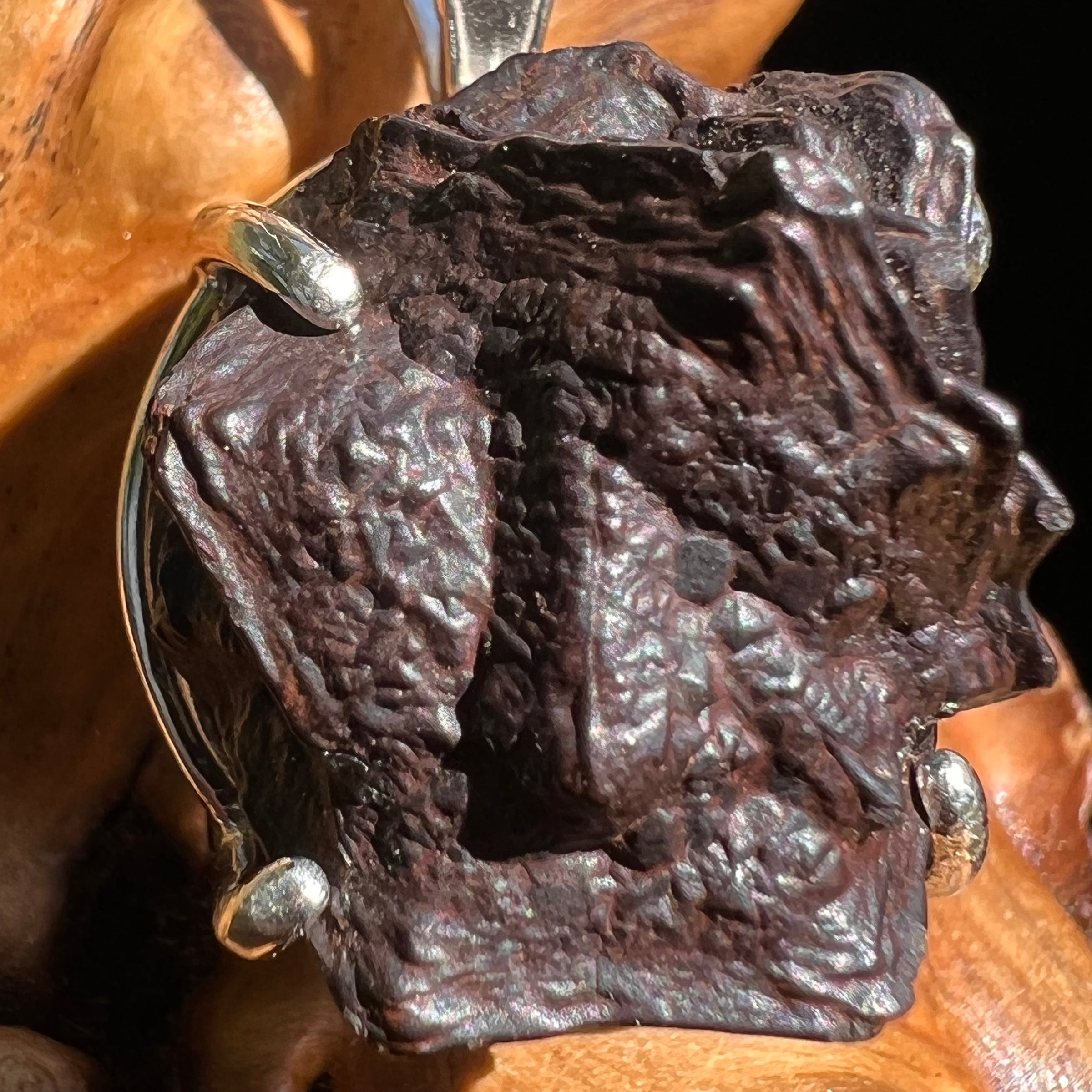 Prophecy Stone Pendant Sterling Silver #2936-Moldavite Life