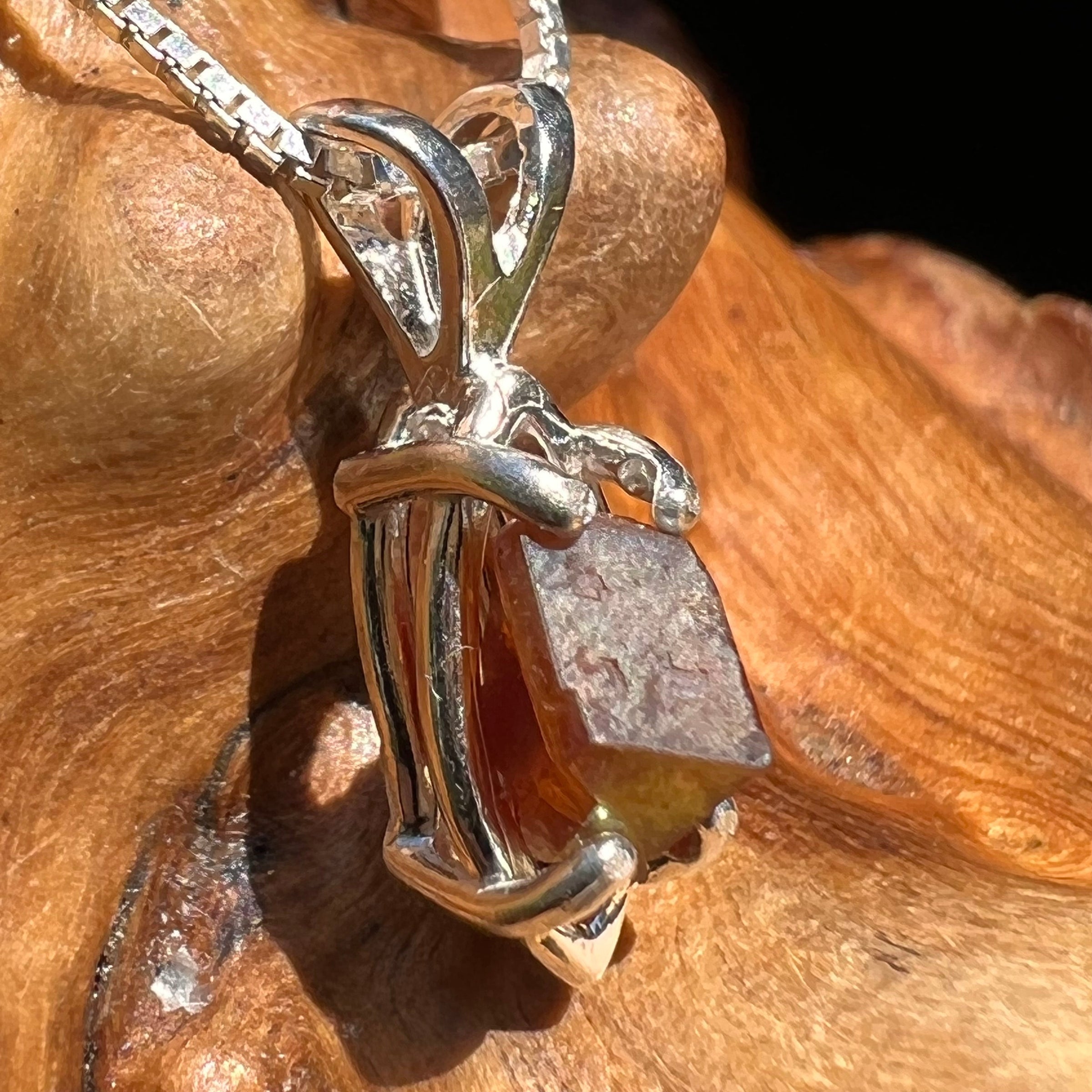 Rainbow Garnet Pendant Necklace Sterling Silver #2632-Moldavite Life