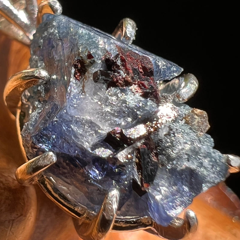 Raw Benitoite Crystal Necklace Sterling #2598-Moldavite Life