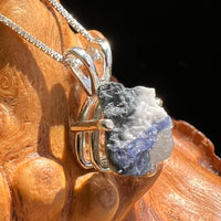 Raw Benitoite Crystal Necklace Sterling #2599-Moldavite Life