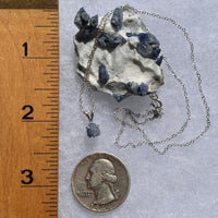 Raw Benitoite Crystal Necklace Sterling #2610-Moldavite Life