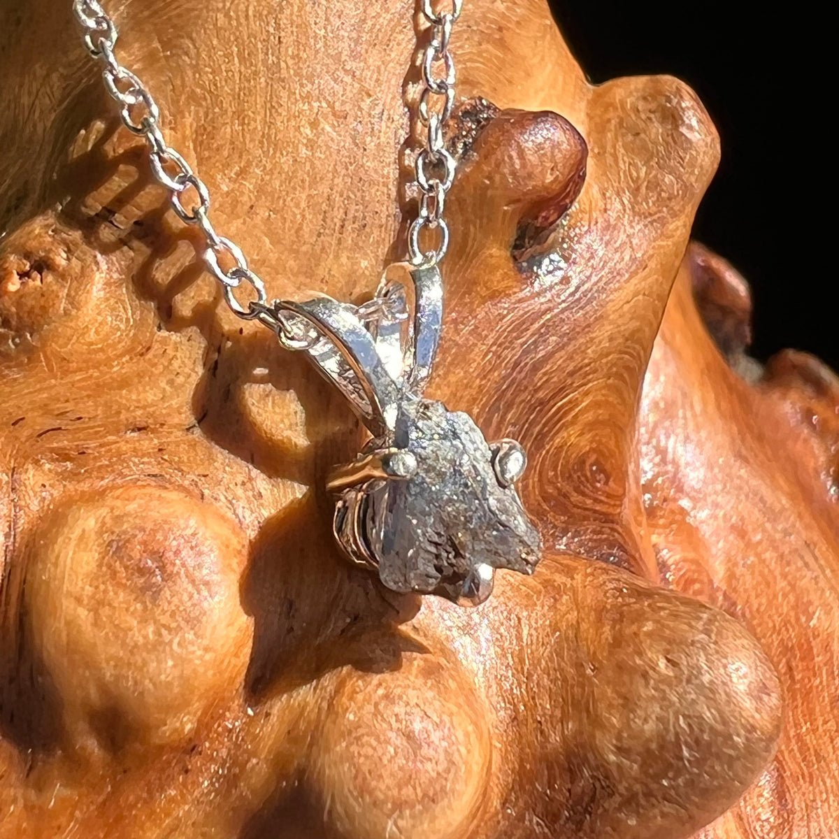Raw Benitoite Crystal Necklace Sterling #2782-Moldavite Life