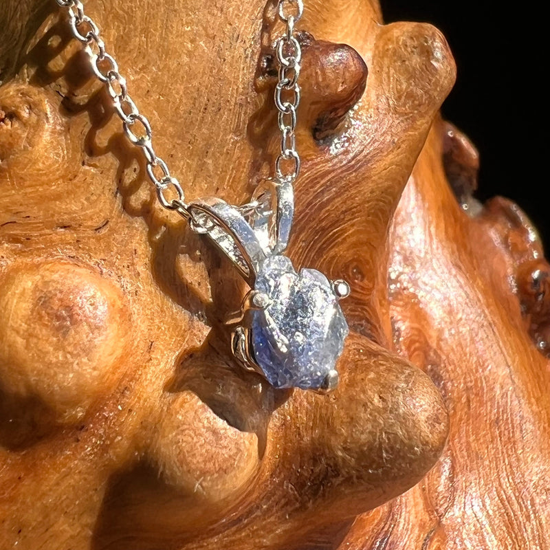 Raw Benitoite Crystal Necklace Sterling #2783-Moldavite Life
