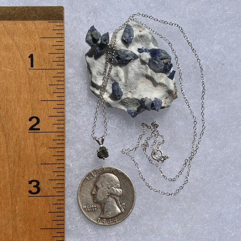 Raw Benitoite Crystal Necklace Sterling #2787-Moldavite Life