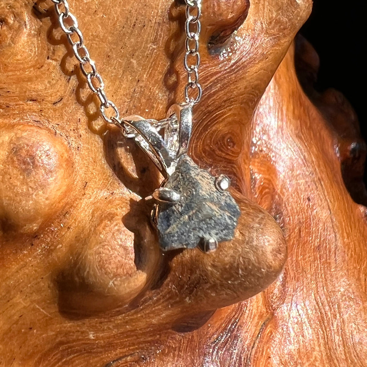 Raw Benitoite Crystal Necklace Sterling #2790-Moldavite Life