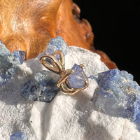 Raw Benitoite Crystal Pendant 14k Gold #2275-Moldavite Life