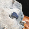 Raw Benitoite Crystal in Matrix Pendant Sterling #2500A-Moldavite Life