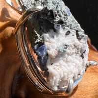 Raw Benitoite Crystal in Matrix Pendant Sterling #2502A-Moldavite Life