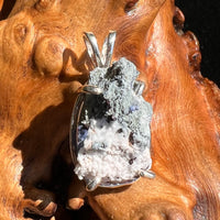 Raw Benitoite Crystal in Matrix Pendant Sterling #2502A-Moldavite Life