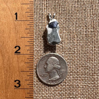 Raw Benitoite Crystal in Matrix Pendant Sterling #2506A-Moldavite Life