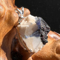 Raw Benitoite Crystal in Matrix Pendant Sterling #2512-Moldavite Life