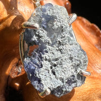 Raw Benitoite & Moldavite Necklace Sterling #2521-Moldavite Life