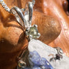 Raw Benitoite & Moldavite Necklace Sterling #2522-Moldavite Life