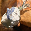 Raw Benitoite & Moldavite Necklace Sterling #2522-Moldavite Life