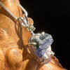 Raw Benitoite & Moldavite Necklace Sterling #2525-Moldavite Life