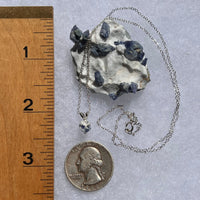 Raw Benitoite Natrolite Crystal Necklace Sterling #2785-Moldavite Life