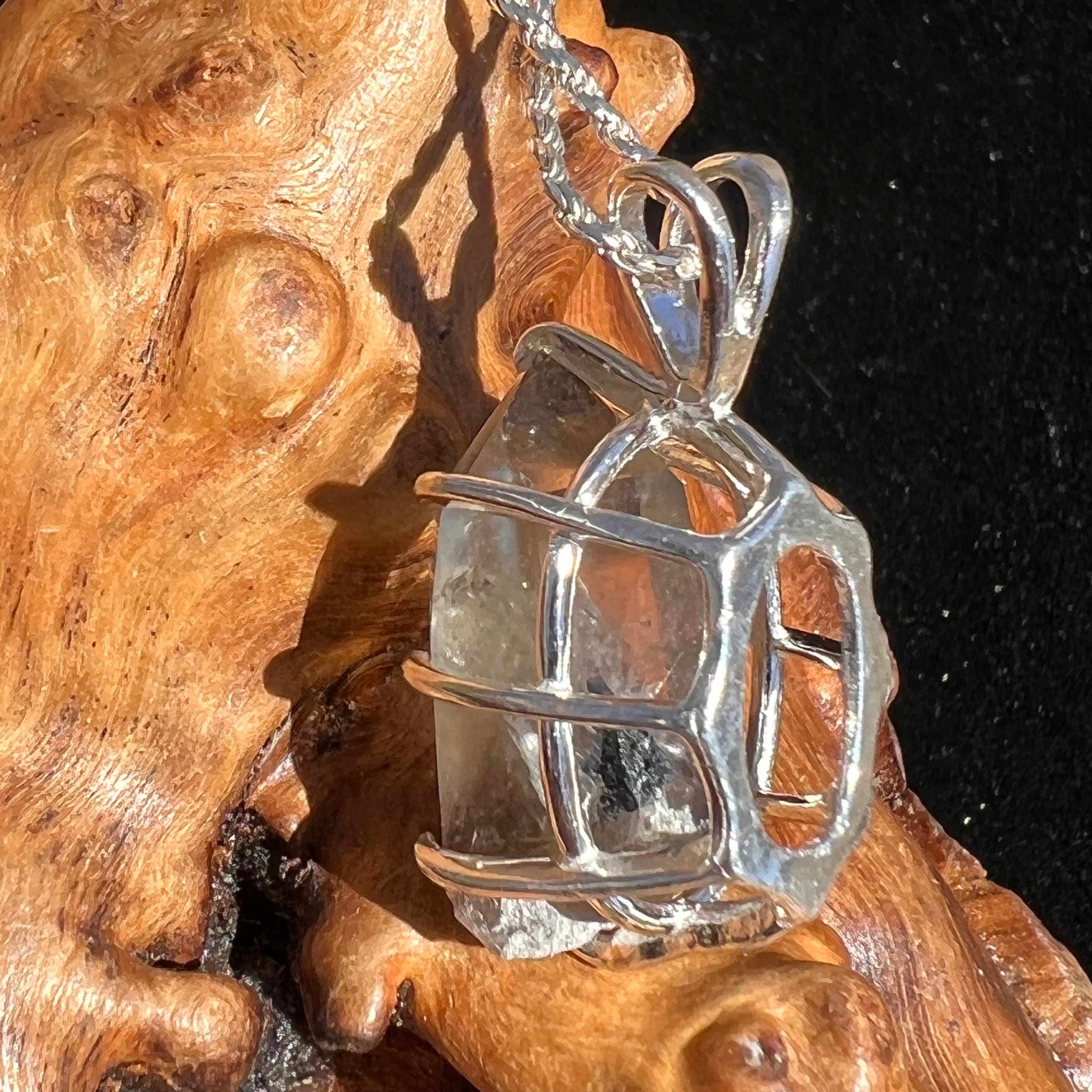 Raw Citrine Crystal Necklace Sterling Silver #2245-Moldavite Life