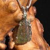 Raw + Faceted Moldavite Necklace Sterling Silver #2568-Moldavite Life