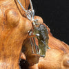 Raw + Faceted Moldavite Necklace Sterling Silver #2570-Moldavite Life