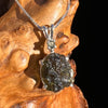 Raw & Faceted Moldavite Necklace Sterling Silver #5073-Moldavite Life