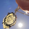 Raw & Faceted Moldavite Necklace Sterling Silver #5074-Moldavite Life