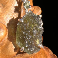 Raw & Faceted Moldavite Necklace Sterling Silver #5077-Moldavite Life