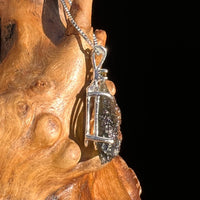 Raw & Faceted Moldavite Necklace Sterling Silver #5078-Moldavite Life
