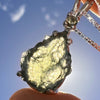 Raw & Faceted Moldavite Necklace Sterling Silver #5081-Moldavite Life