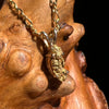 Raw Gold Nugget Pendant 14k Gold #2272-Moldavite Life
