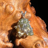 Raw Green Garnet Pendant Sterling Silver #2634-Moldavite Life