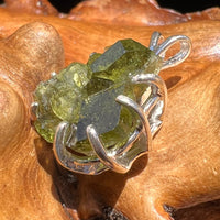 Raw Green Garnet Pendant Sterling Silver #2635-Moldavite Life