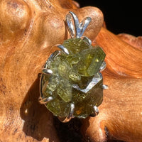 Raw Green Garnet Pendant Sterling Silver #2635-Moldavite Life