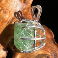 Raw Green Garnet Pendant Sterling Silver #3027-Moldavite Life