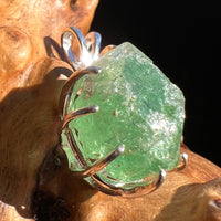 Raw Green Garnet Pendant Sterling Silver #3027-Moldavite Life