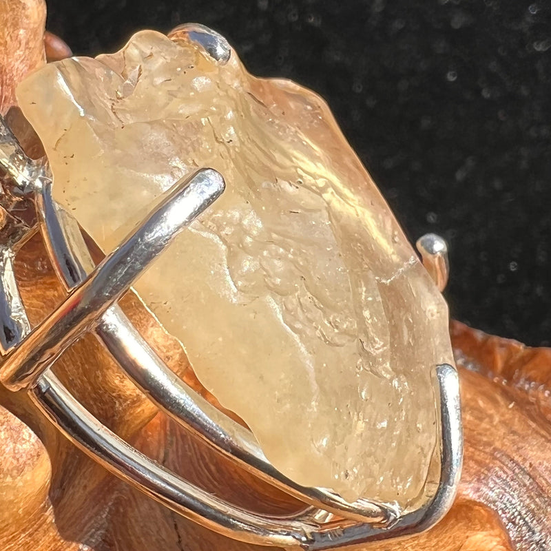 Raw Libyan Desert Glass Pendant Sterling Silver #1-Moldavite Life