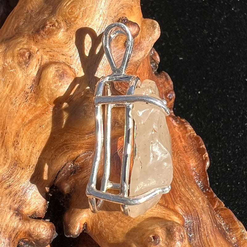 Raw Libyan Desert Glass Pendant Sterling Silver #11-Moldavite Life