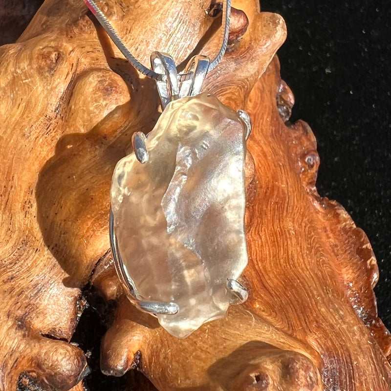 Raw Libyan Desert Glass Pendant Sterling Silver #13-Moldavite Life