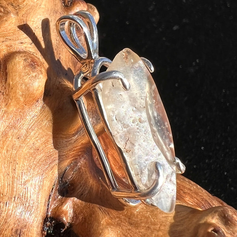 Raw Libyan Desert Glass Pendant Sterling Silver #15-Moldavite Life