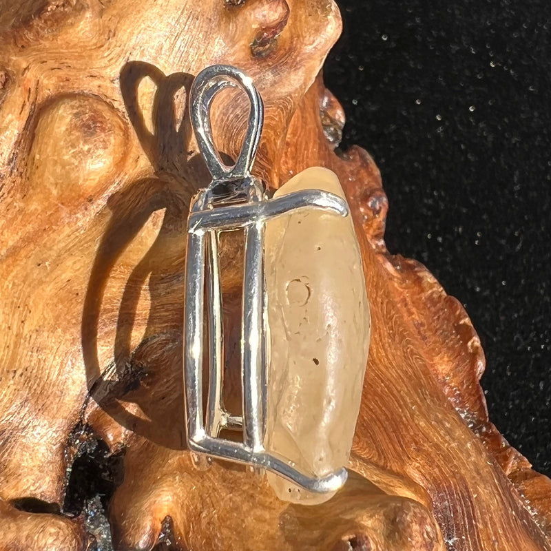Raw Libyan Desert Glass Pendant Sterling Silver #17-Moldavite Life