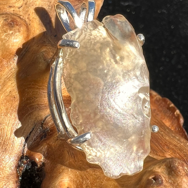 Raw Libyan Desert Glass Pendant Sterling Silver #18-Moldavite Life