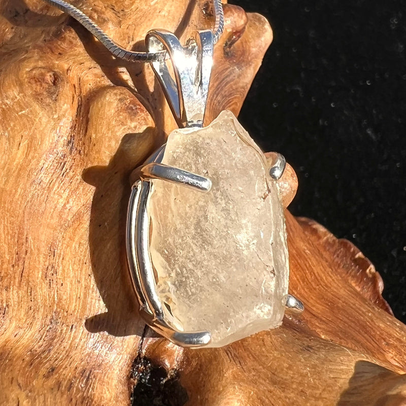 Raw Libyan Desert Glass Pendant Sterling Silver #20-Moldavite Life