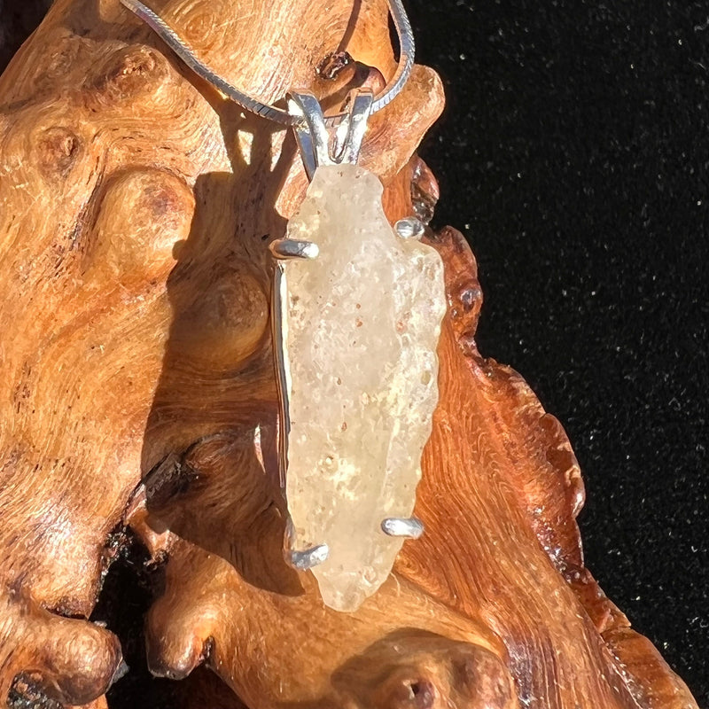 Raw Libyan Desert Glass Pendant Sterling Silver #8-Moldavite Life